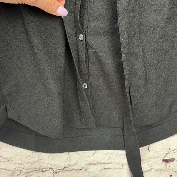 Abercrombie Fitch Dress Womens Small Long Sleeve Belted Snap Button Pocket Black - Picture 5 of 12